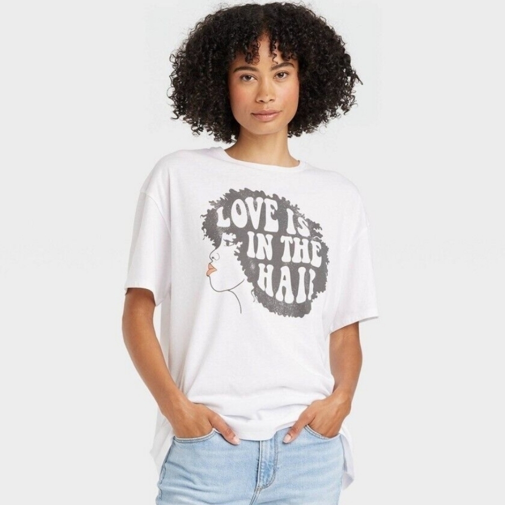 Grayson Threads "Love Is In The Hair" Oversized Graphic T-Shirt Size XXL